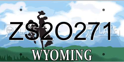 ZS2O271 Wyoming License Plate