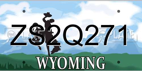 ZS2Q271 Wyoming License Plate