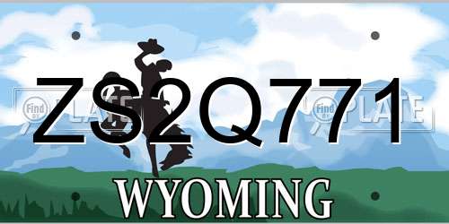 ZS2Q771 Wyoming License Plate