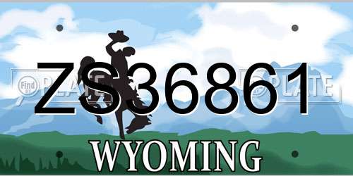ZS36861 Wyoming License Plate