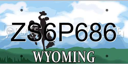 ZS6P686 Wyoming License Plate