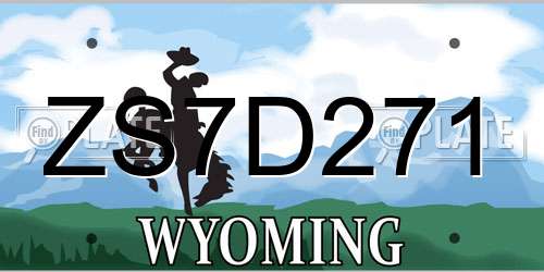 ZS7D271 Wyoming License Plate