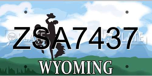 ZSA7437 Wyoming License Plate