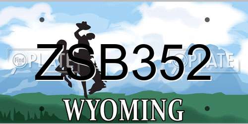 ZSB352 Wyoming License Plate