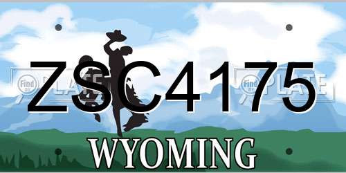 ZSC4175 Wyoming License Plate