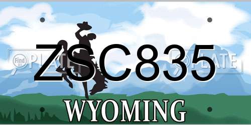 ZSC835 Wyoming License Plate