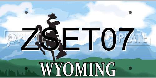 ZSET07 Wyoming License Plate
