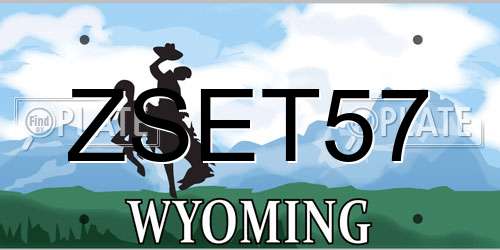 ZSET57 Wyoming License Plate