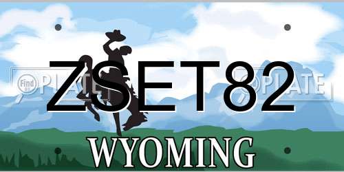ZSET82 Wyoming License Plate