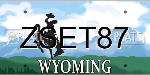 ZSET87 Wyoming License Plate