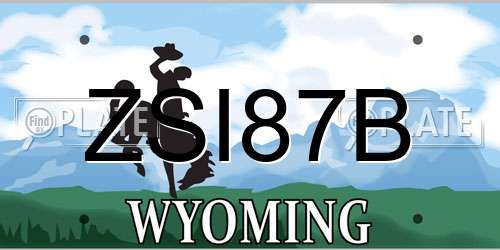 ZSI87B Wyoming License Plate