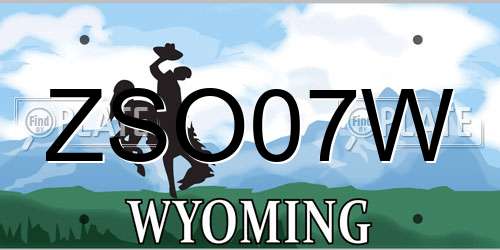 ZSO07W Wyoming License Plate