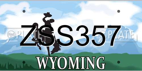 ZSS357 Wyoming License Plate