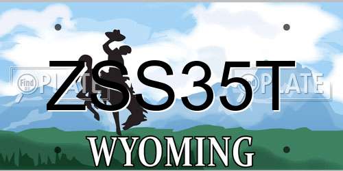 ZSS35T Wyoming License Plate