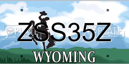 ZSS35Z Wyoming License Plate