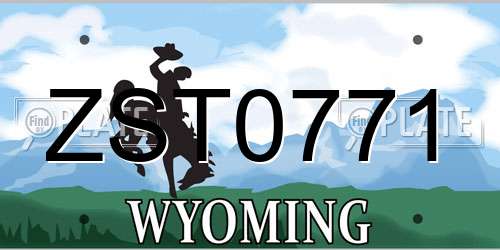 ZST0771 Wyoming License Plate