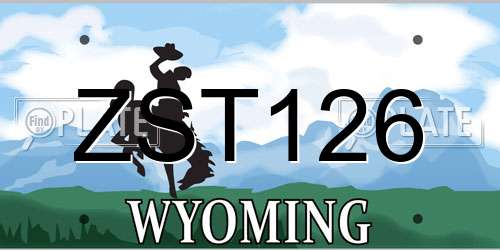 ZST126 Wyoming License Plate