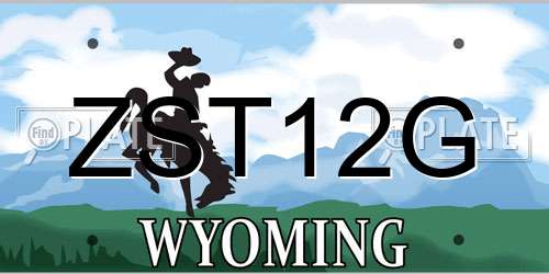 ZST12G Wyoming License Plate