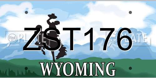 ZST176 Wyoming License Plate