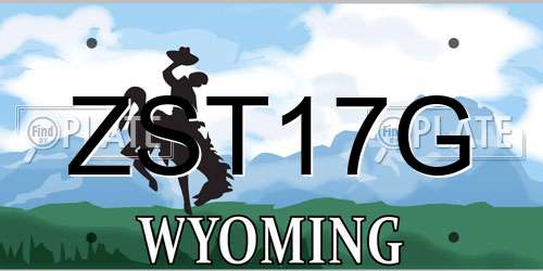 ZST17G Wyoming License Plate