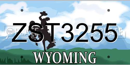 ZST3255 Wyoming License Plate