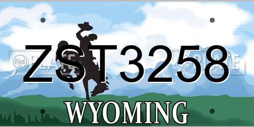 ZST3258 Wyoming License Plate