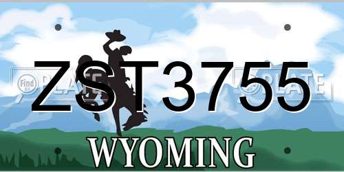 ZST3755 Wyoming License Plate