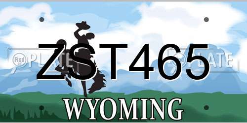 ZST465 Wyoming License Plate