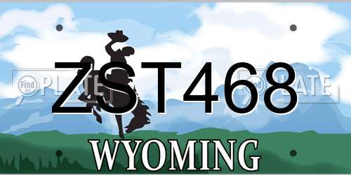 ZST468 Wyoming License Plate