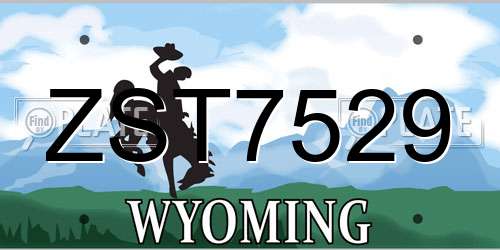 ZST7529 Wyoming License Plate