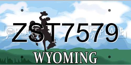 ZST7579 Wyoming License Plate