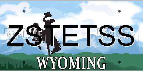 ZSTETSS Wyoming License Plate