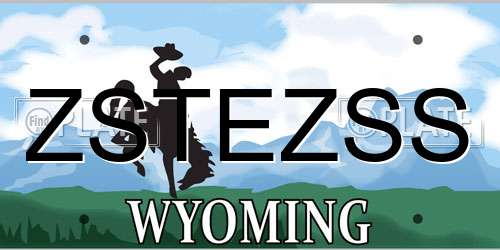ZSTEZSS Wyoming License Plate
