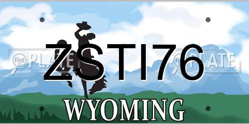 ZSTI76 Wyoming License Plate