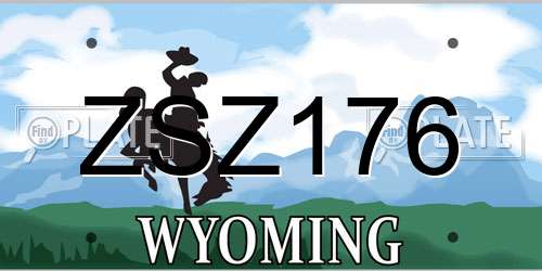 ZSZ176 Wyoming License Plate