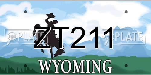 ZT211 Wyoming License Plate
