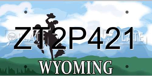 ZT2P421 Wyoming License Plate