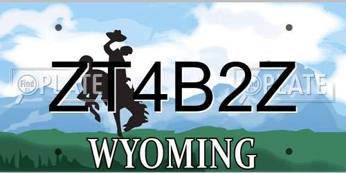 ZT4B2Z Wyoming License Plate