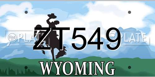ZT549 Wyoming License Plate