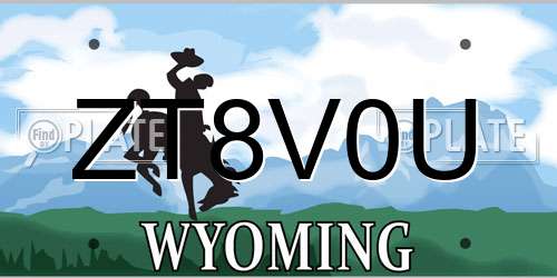 ZT8V0U Wyoming License Plate