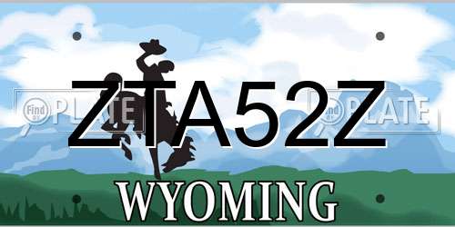 ZTA52Z Wyoming License Plate