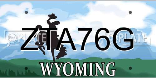 ZTA76G Wyoming License Plate
