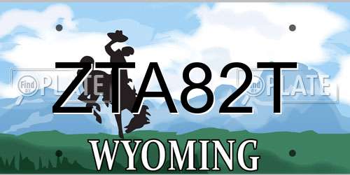 ZTA82T Wyoming License Plate