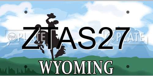 ZTAS27 Wyoming License Plate