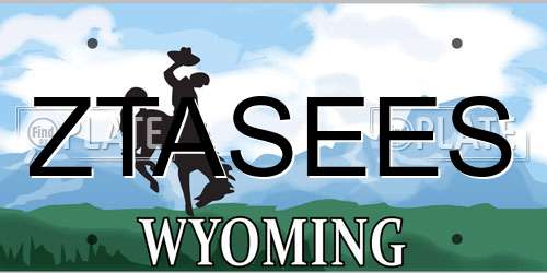 ZTASEES Wyoming License Plate