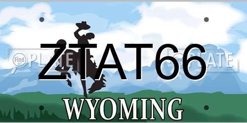 ZTAT66 Wyoming License Plate