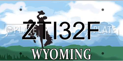 ZTI32F Wyoming License Plate