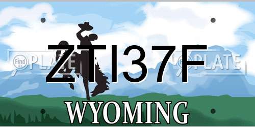 ZTI37F Wyoming License Plate