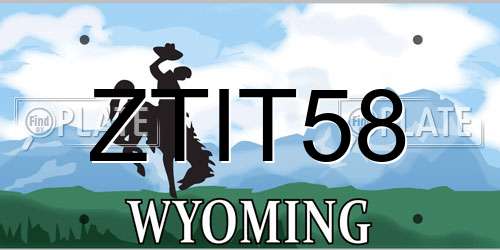ZTIT58 Wyoming License Plate