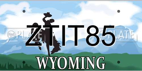 ZTIT85 Wyoming License Plate